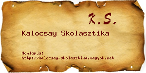 Kalocsay Skolasztika névjegykártya